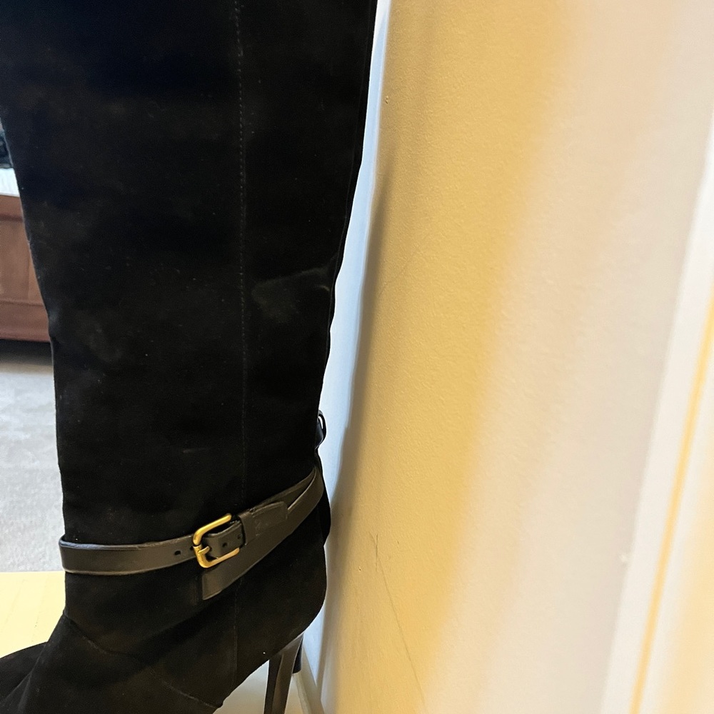 COACH Ash Women's Black Suede Knee High boots Size 7.5 - Picture 4 of 9